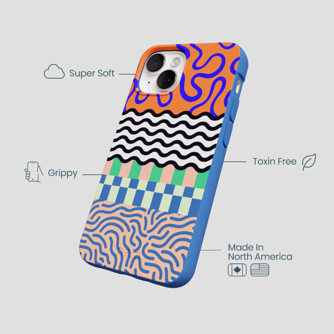 Electric Blue Tangerine Mix iPhone 13 Case - Image 4