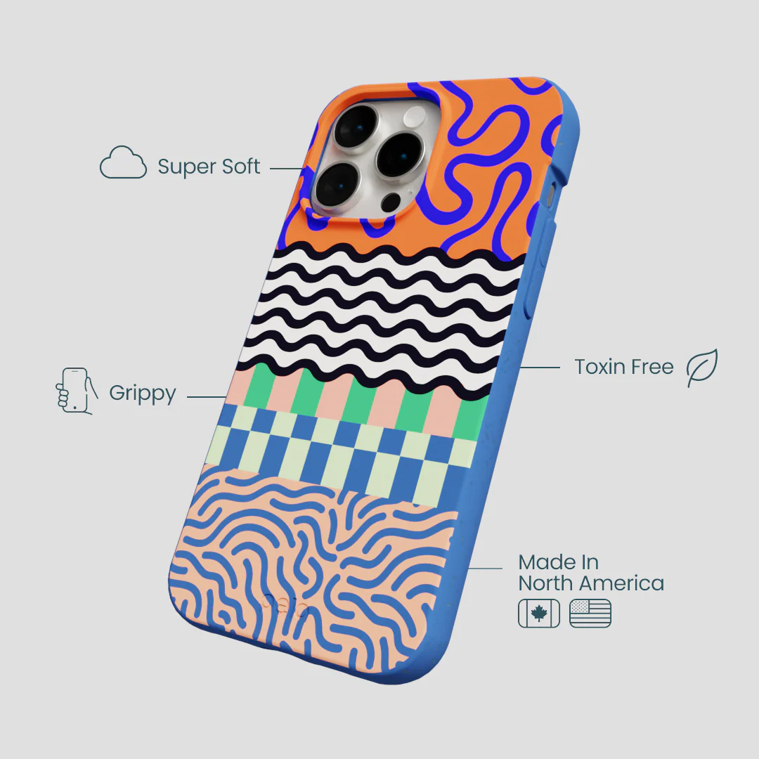 Electric Blue Tangerine Mix iPhone 15 Pro Max Case - Image 4