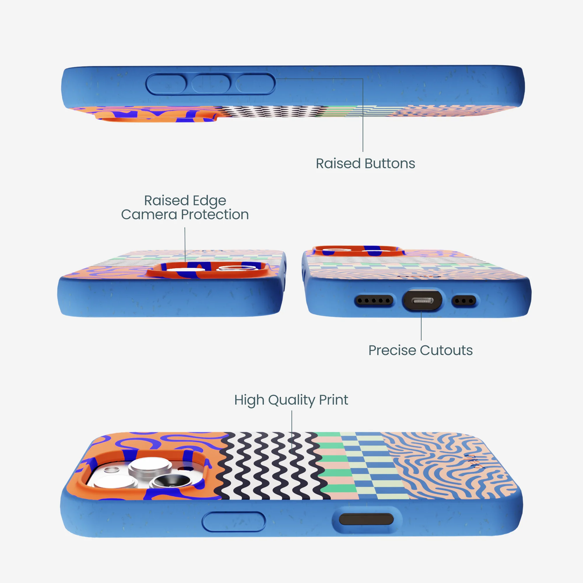 Electric Blue Tangerine Mix iPhone 16 Pro Max Case - Image 3