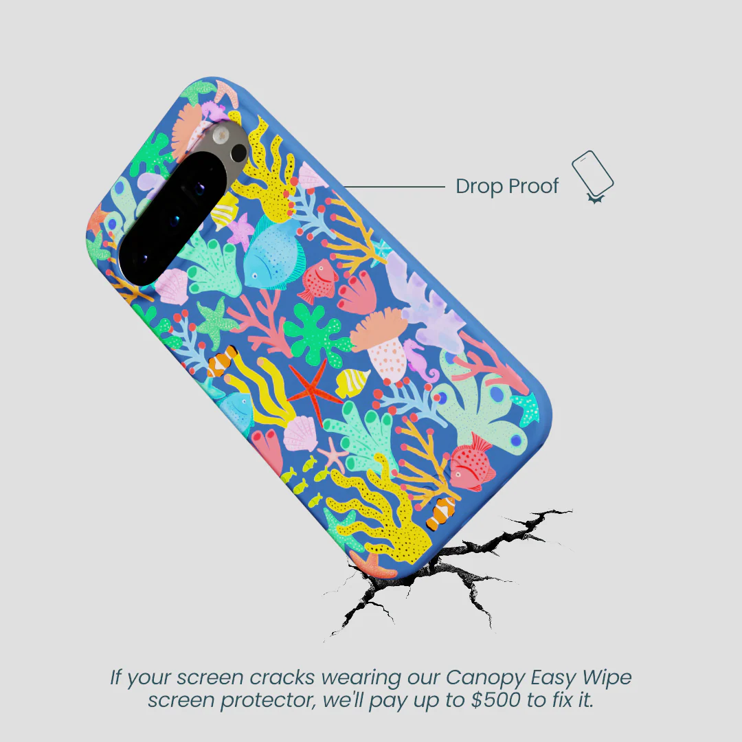 Electric Blue Underwater Blooms Google Pixel 9/9 Pro Case - Image 5