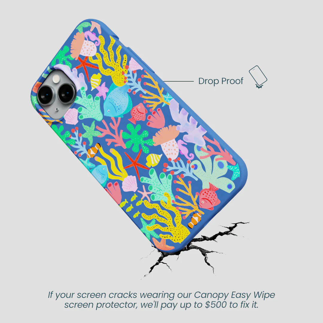 Electric Blue Underwater Blooms iPhone 14 Plus Case - Image 5
