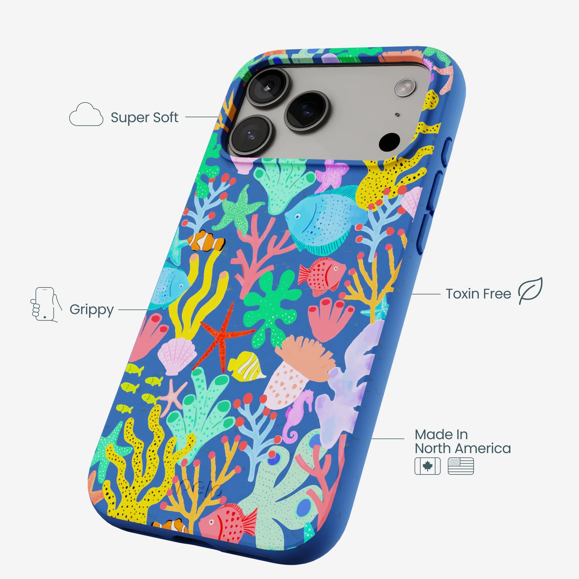 Electric Blue Underwater Blooms iPhone 17 Pro Max Case - Image 4