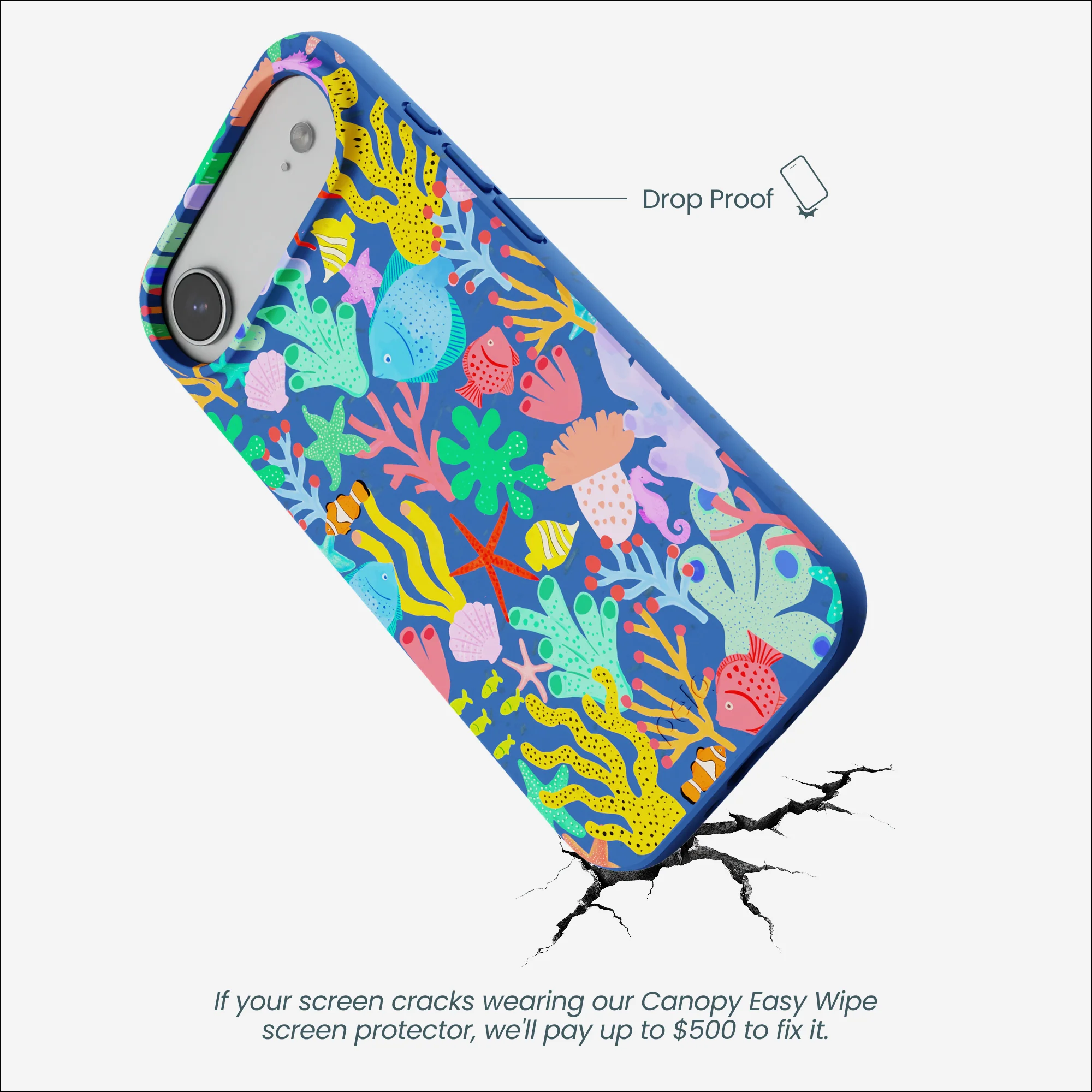 Electric Blue Underwater Blooms iPhone Air Case - Image 5