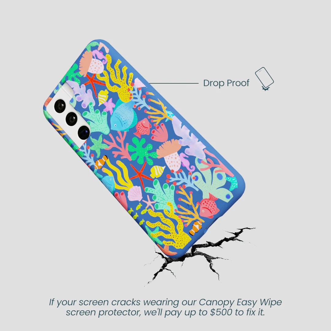 Electric Blue Underwater Blooms Samsung Galaxy S21 Case - Image 5