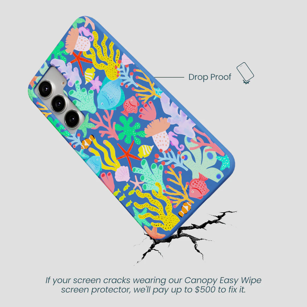 Electric Blue Underwater Blooms Samsung Galaxy S25+(Plus) Case - Image 5