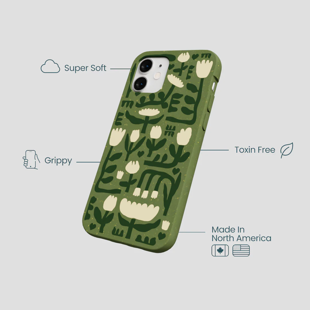 Forest Floor Abstract Tulips iPhone 12 Mini Case - Image 4