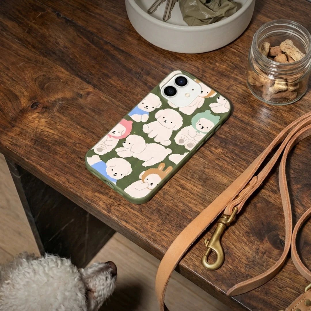 Forest Floor Cloud Poodles iPhone 15 Pro Case - Image 2