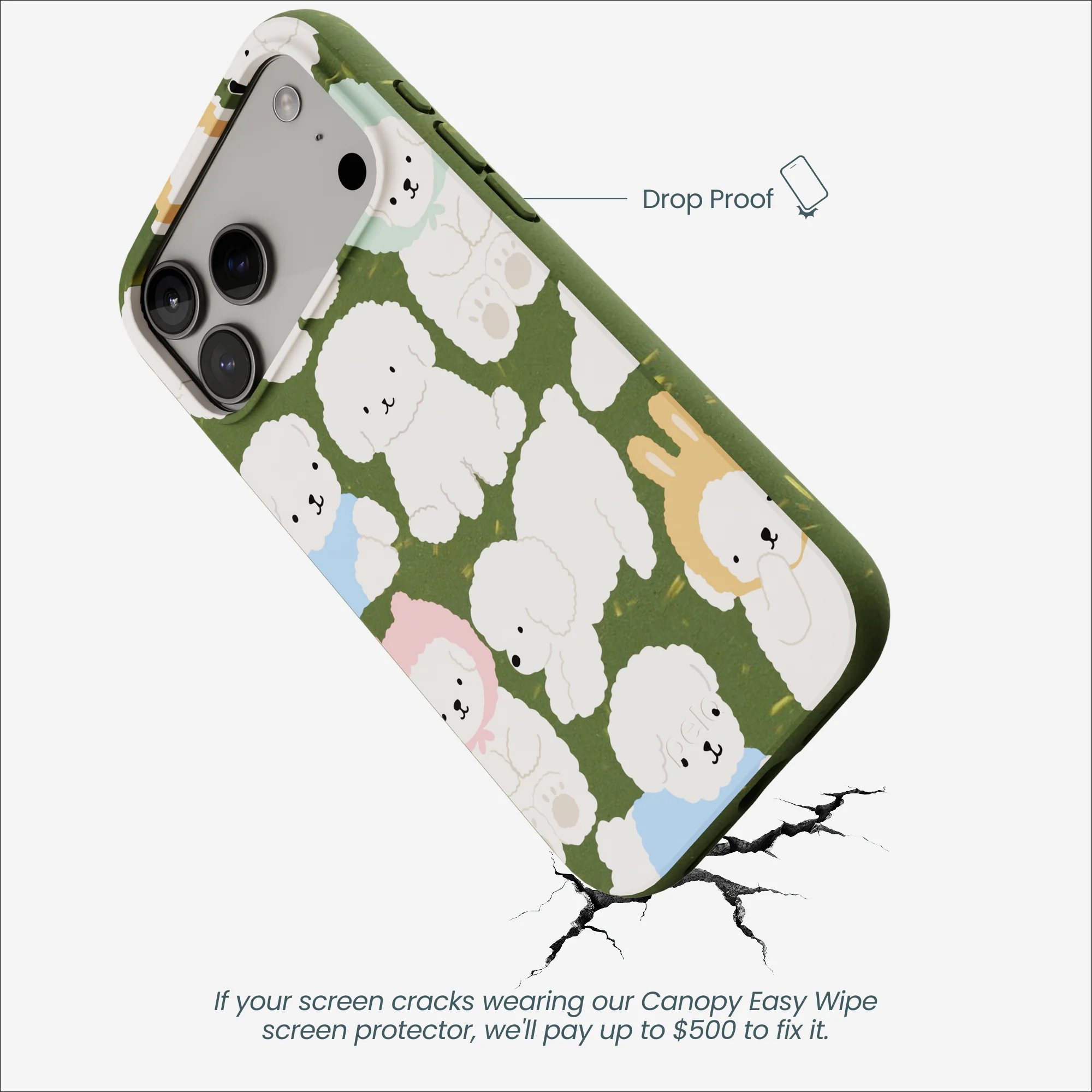 Forest Floor Cloud Poodles iPhone 17 Pro Max Case - Image 5