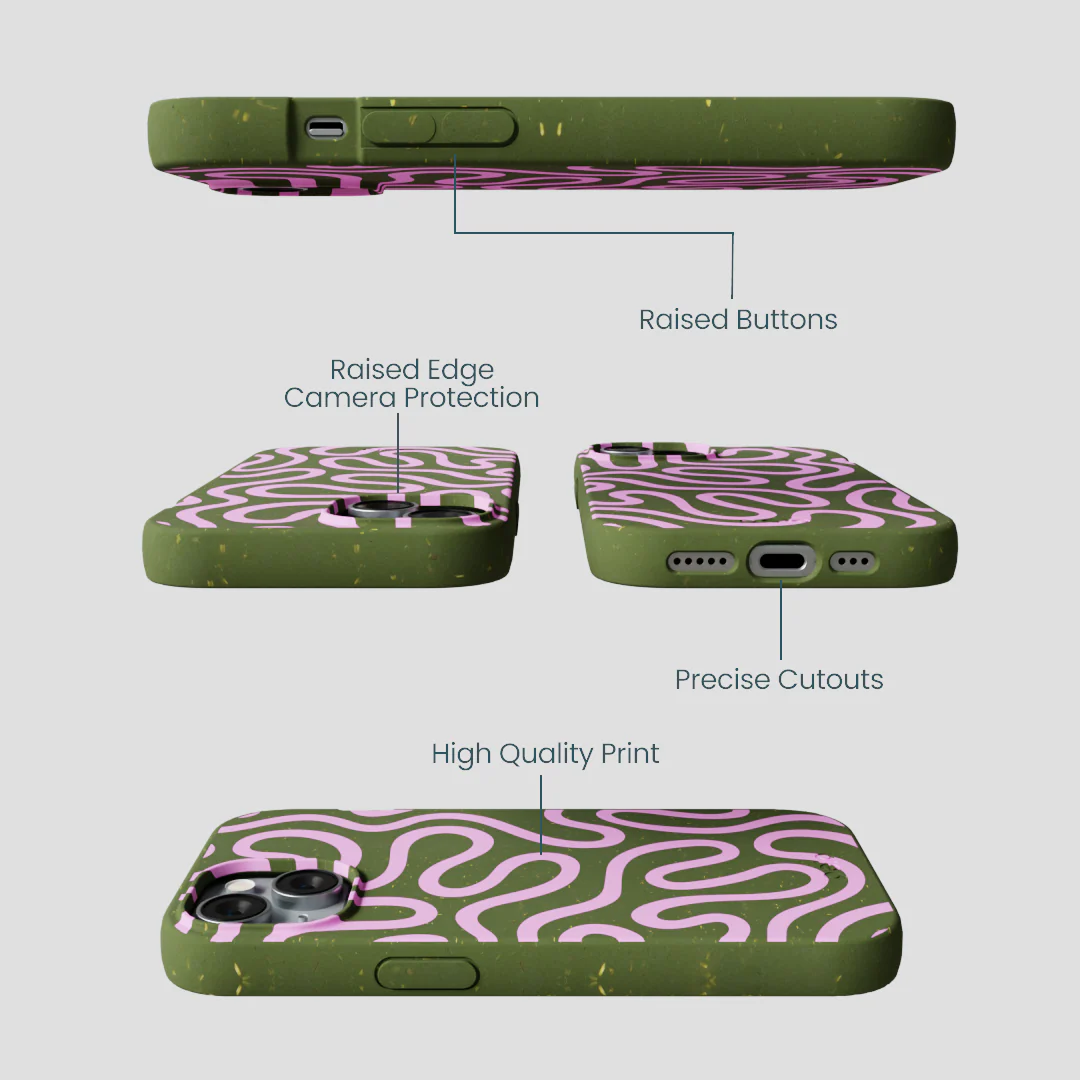 Forest Floor Cotton Curls iPhone 15 Case - Image 3