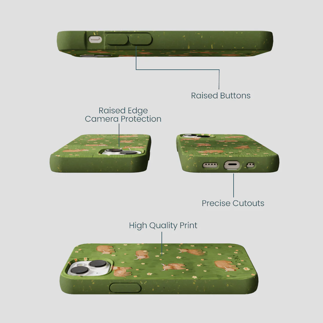 Forest Floor Cozy Cows iPhone 13 Mini Case - Image 3