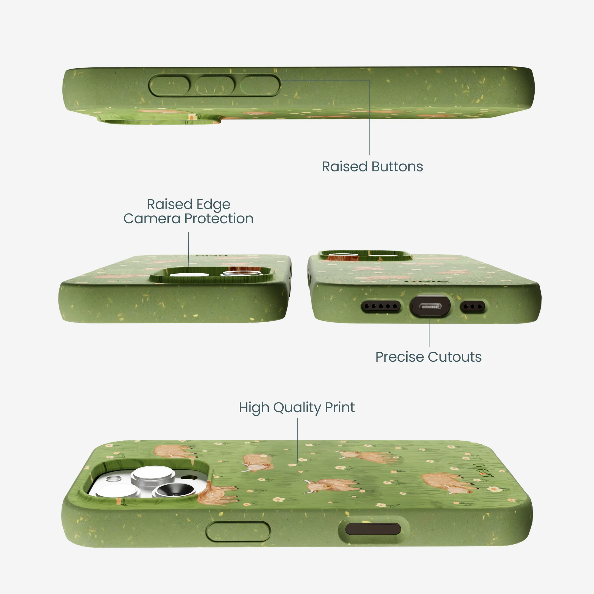 Forest Floor Cozy Cows iPhone 16 Pro Max Case - Image 3
