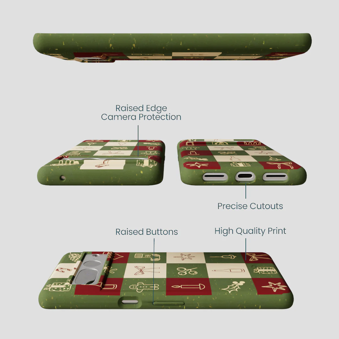 Forest Floor Holiday Squares Google Pixel 7 Pro Case - Image 3
