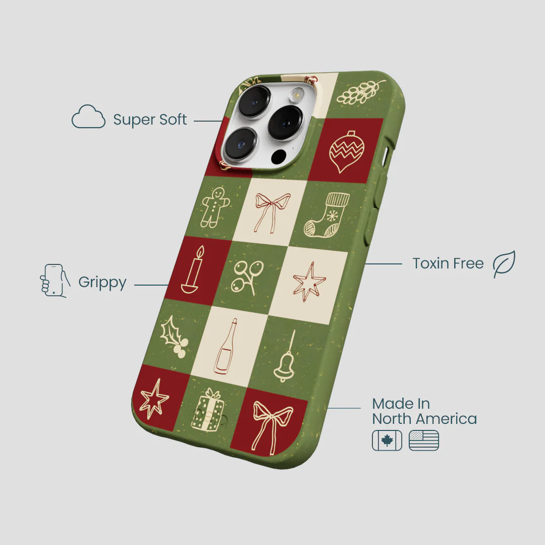 Forest Floor Holiday Squares iPhone 13 Pro Case - Image 4