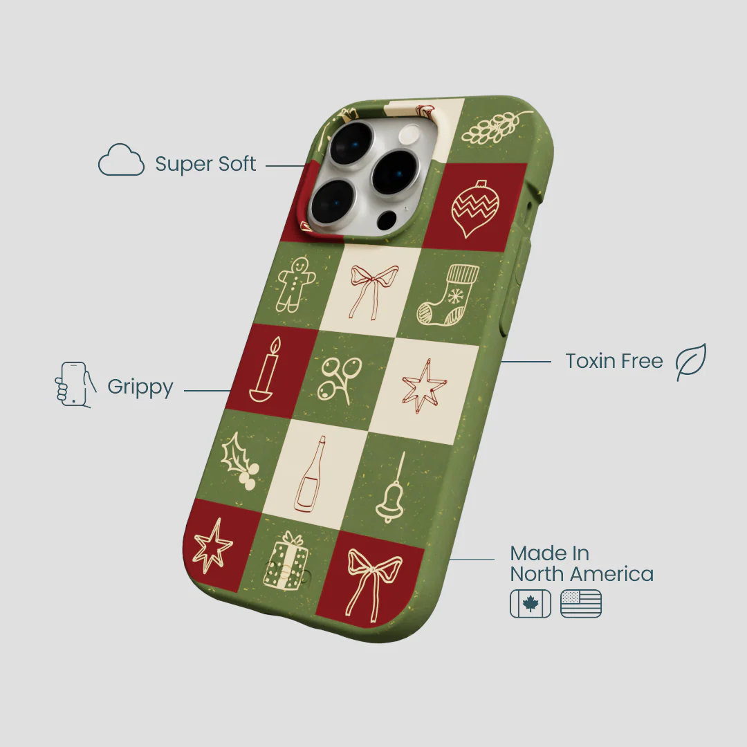 Forest Floor Holiday Squares iPhone 14 Pro Case - Image 4