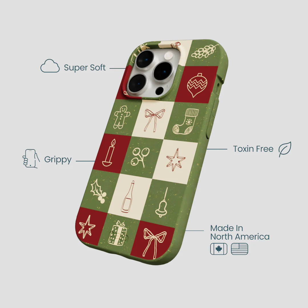 Forest Floor Holiday Squares iPhone 15 Pro Case - Image 4