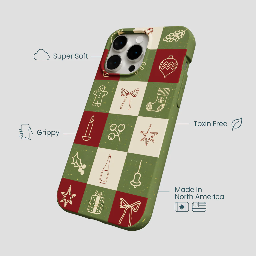Forest Floor Holiday Squares iPhone 15 Pro Max Case - Image 4