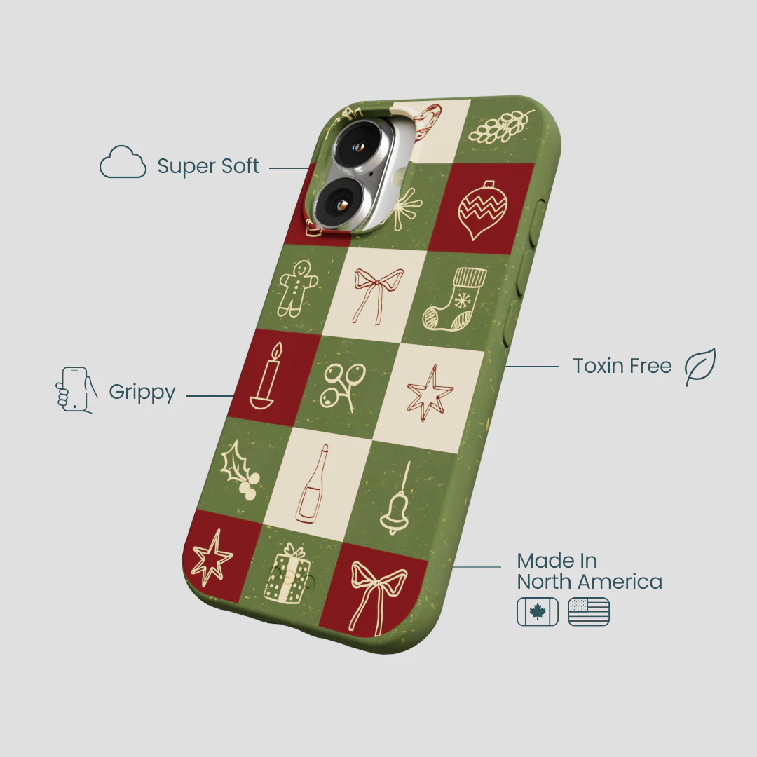 Forest Floor Holiday Squares iPhone 16 Case - Image 4