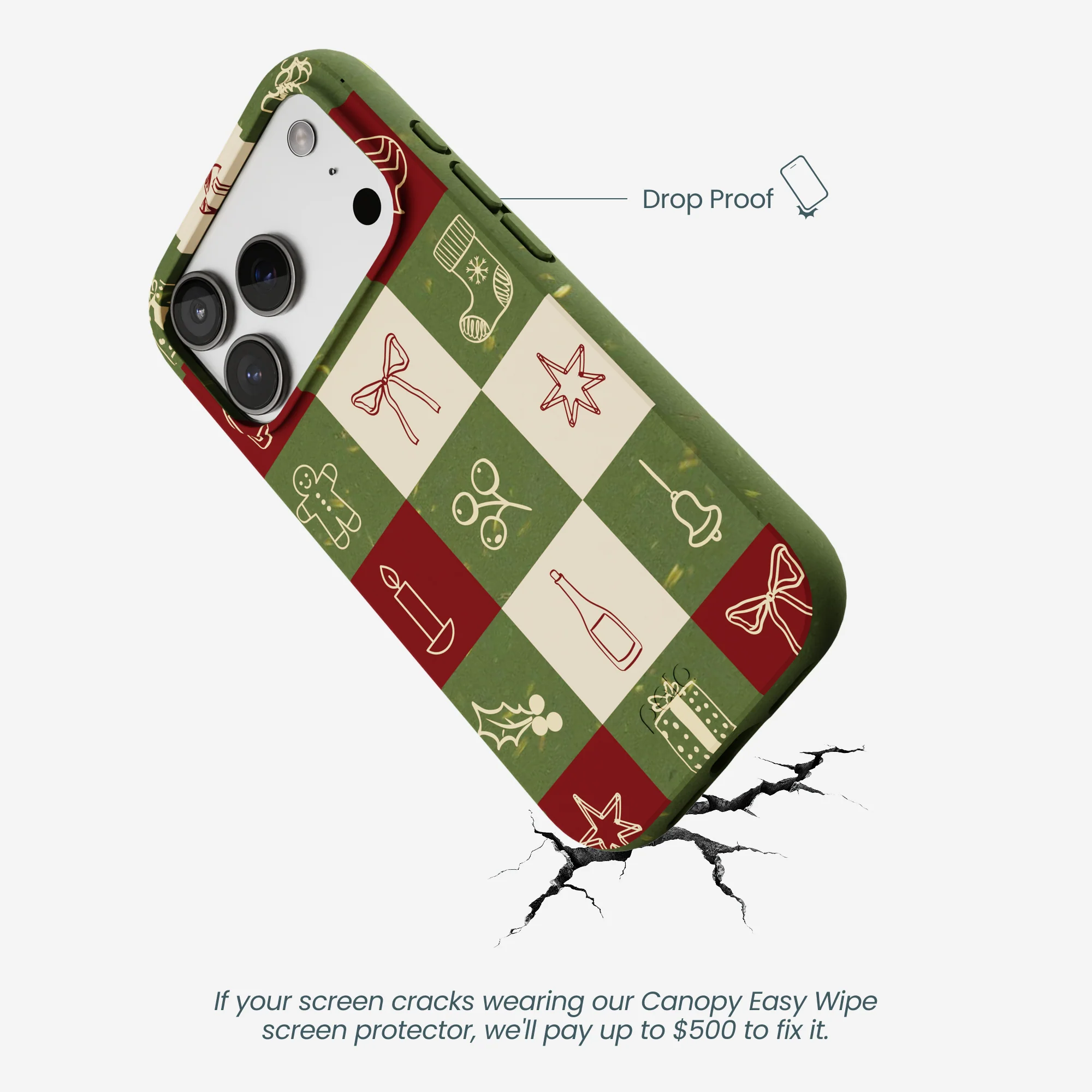 Forest Floor Holiday Squares iPhone 17 Pro Case - Image 5