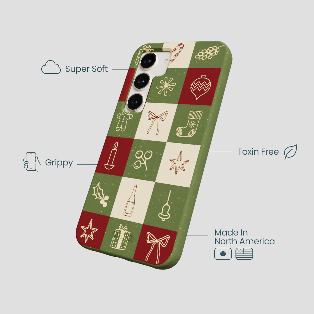 Forest Floor Holiday Squares Samsung Galaxy S24 Case - Image 4