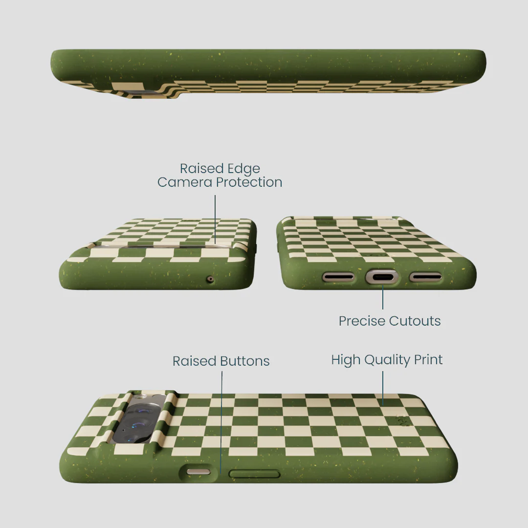Forest Floor Matcha Check Google Pixel 8 Pro Case - Image 3