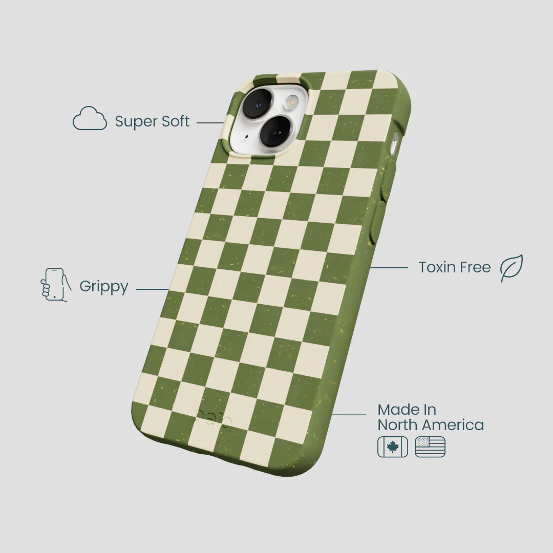 Forest Floor Matcha Check iPhone 13 Case - Image 4