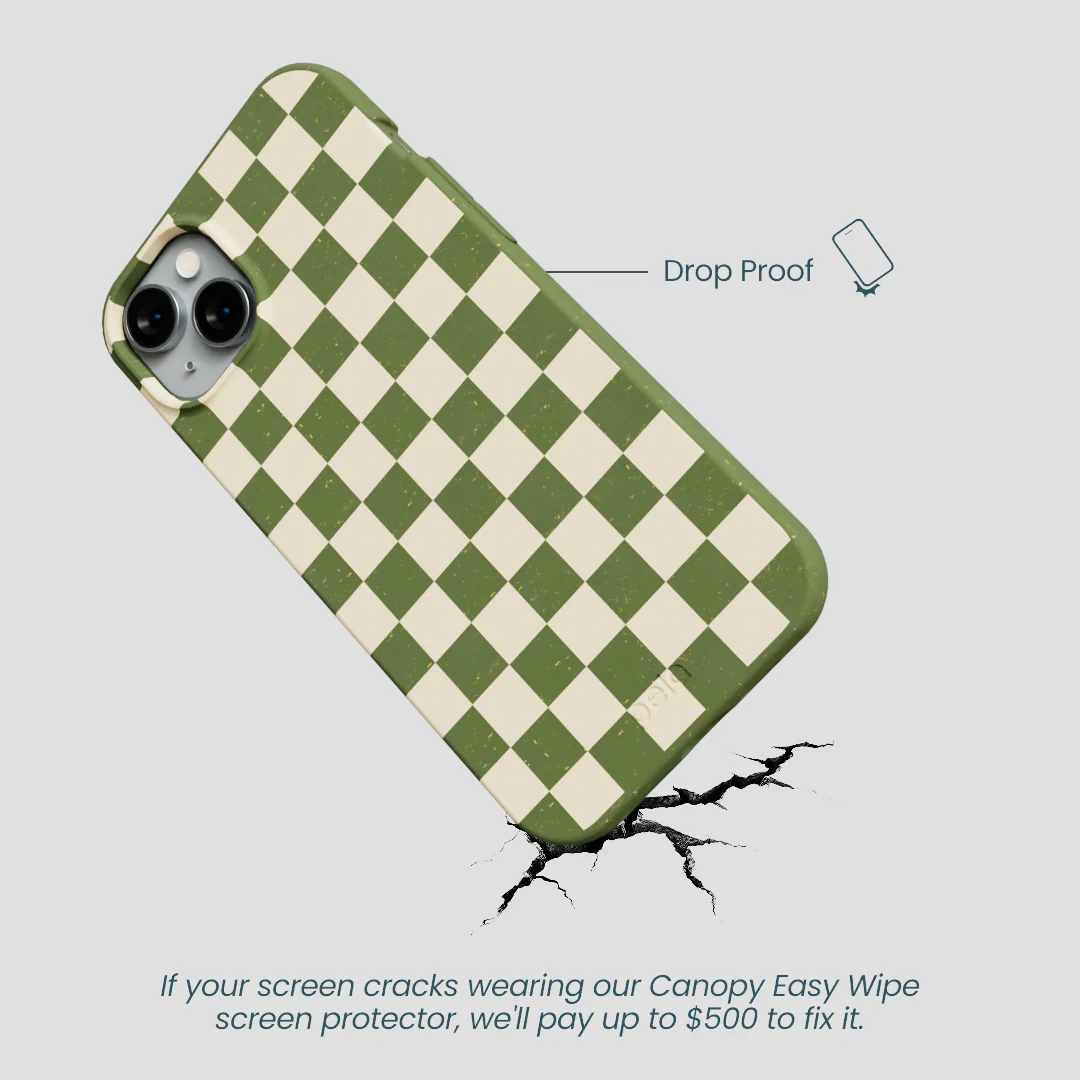 Forest Floor Matcha Check iPhone 14 Plus Case - Image 5
