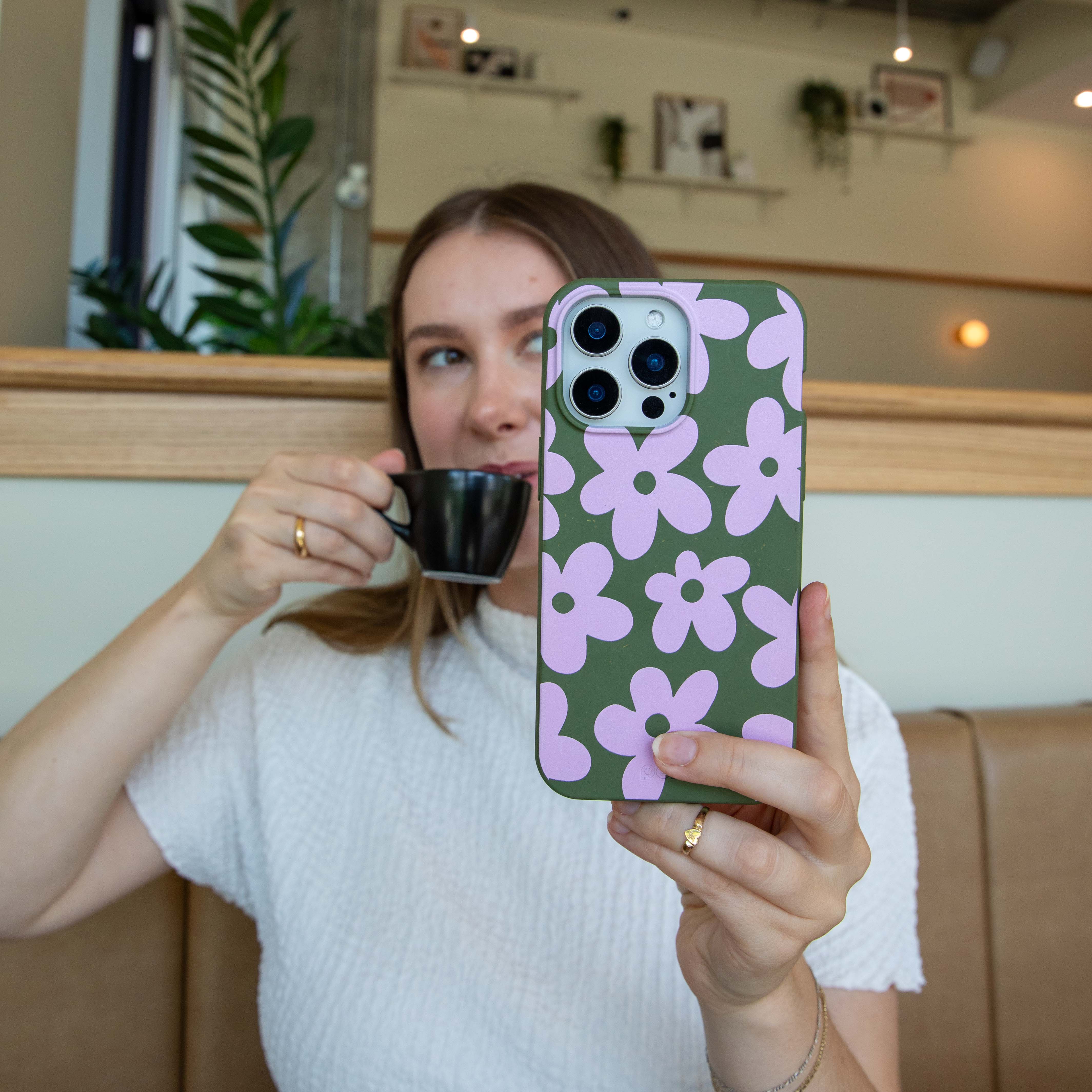 Forest Floor Pink Blooms iPhone 15 Plus Case - Image 9