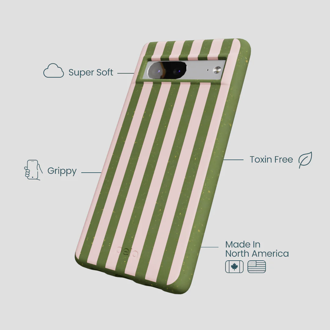 Forest Floor Strawberry Matcha Stripes Google Pixel 7 Case - Image 4