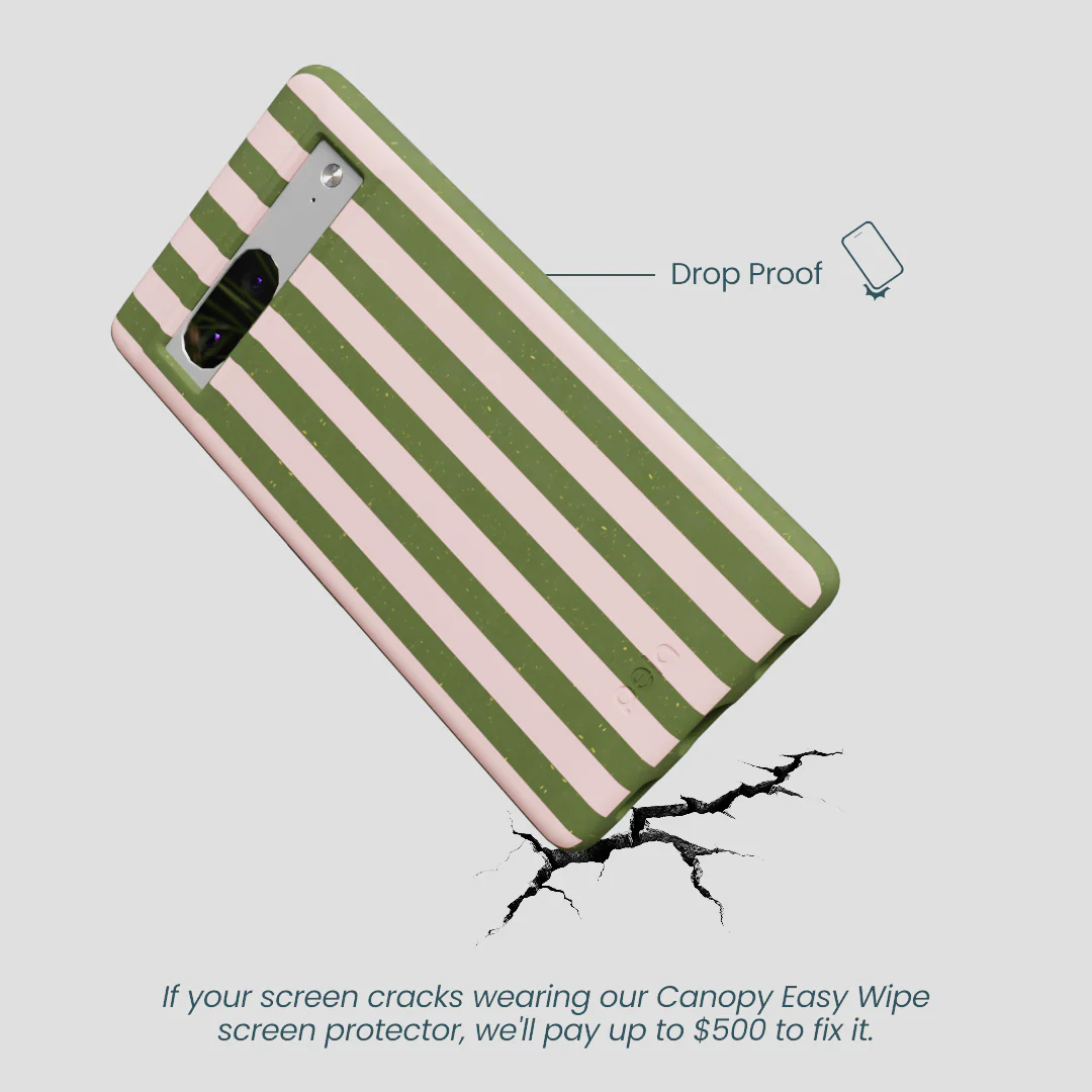 Forest Floor Strawberry Matcha Stripes Google Pixel 7a Case - Image 5