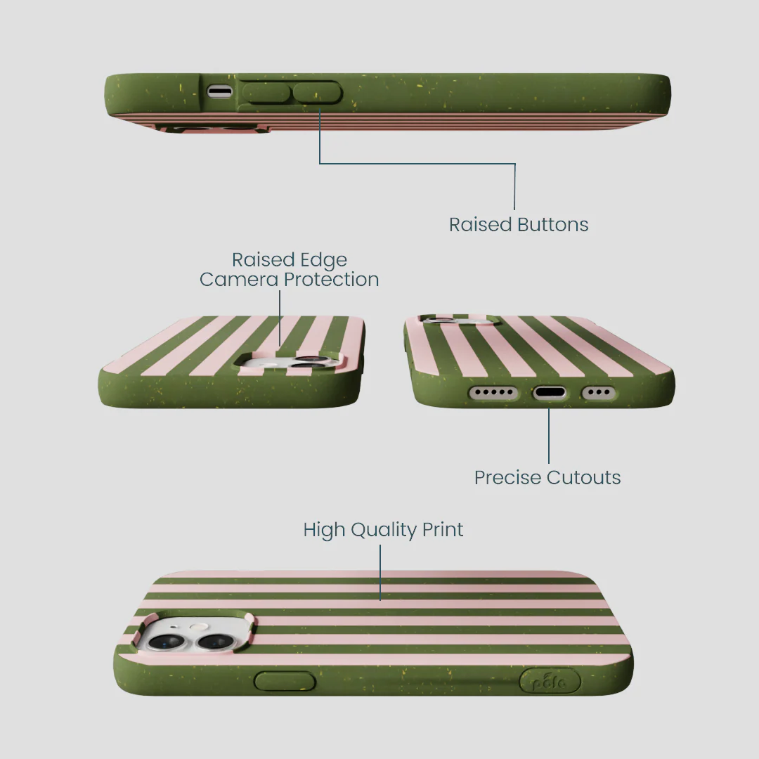 Forest Floor Strawberry Matcha Stripes iPhone 12/ iPhone 12 Pro Case - Image 3