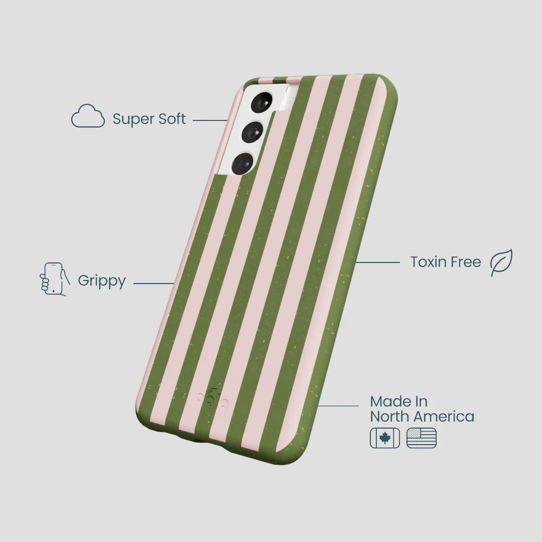 Forest Floor Strawberry Matcha Stripes Samsung Galaxy S21 Case - Image 4