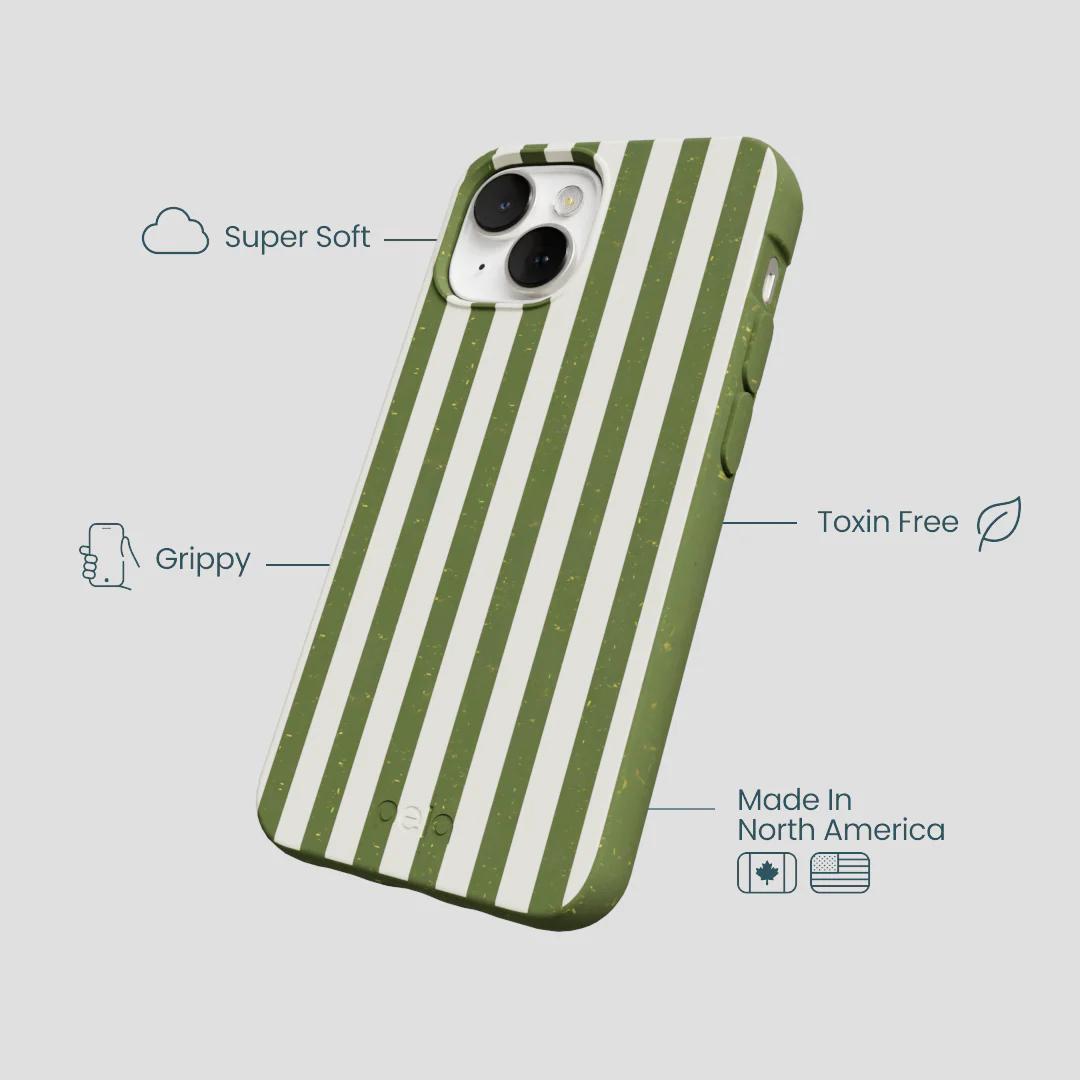 Forest Floor Vanilla Stripes iPhone 13 Case - Image 4