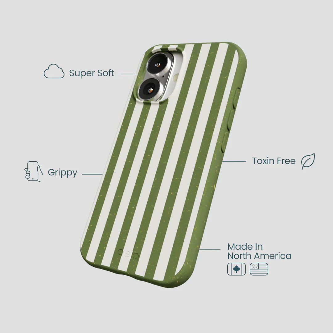 Forest Floor Vanilla Stripes iPhone 16 Case - Image 4