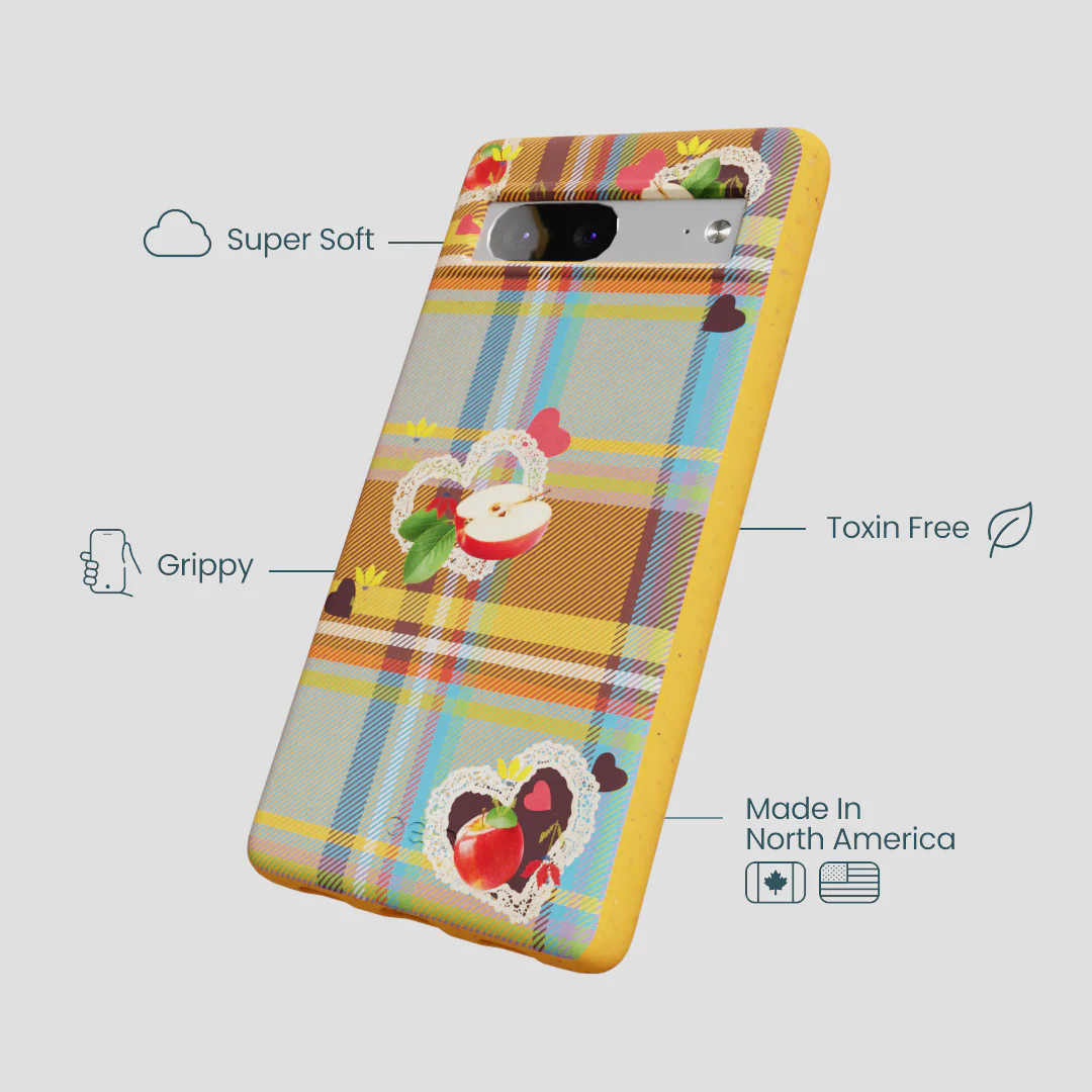Honey Apple Plaid Google Pixel 7a Case - Image 4