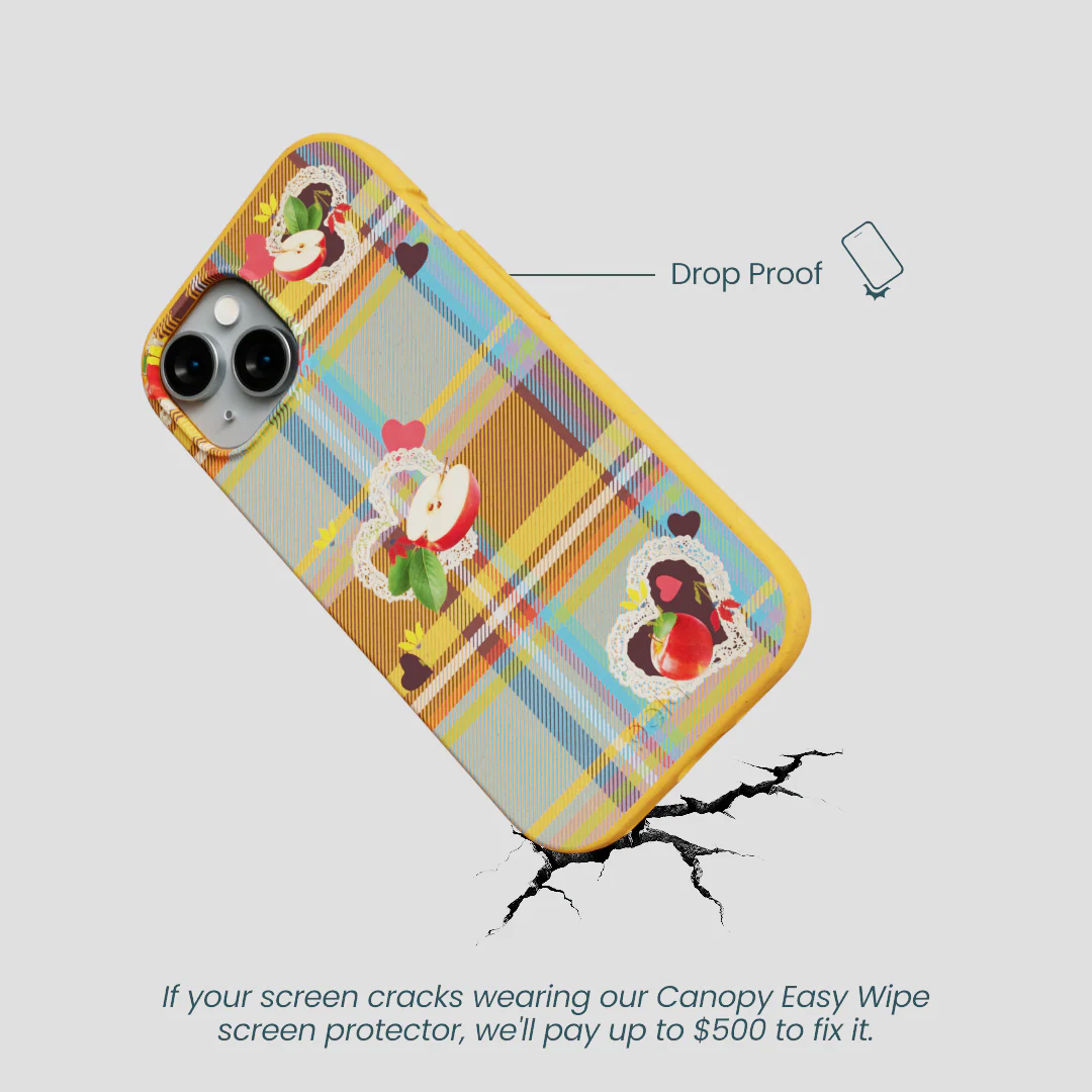 Honey Apple Plaid iPhone 15 Case - Image 5