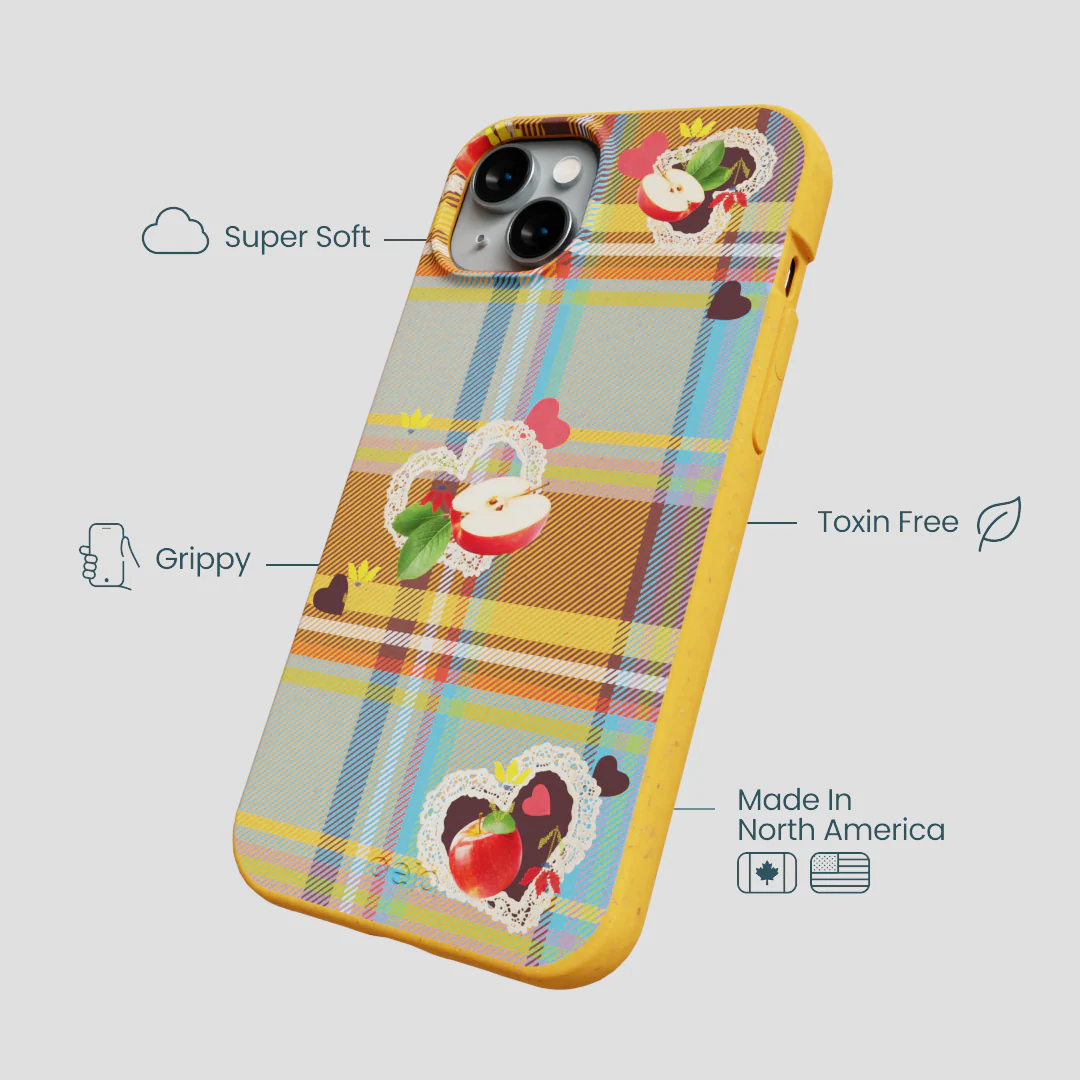 Honey Apple Plaid iPhone 15 Plus Case - Image 4