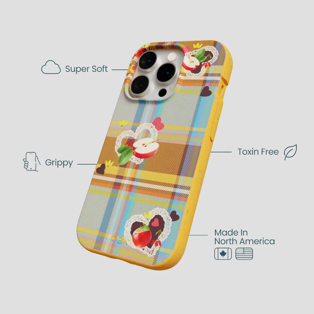 Honey Apple Plaid iPhone 15 Pro Case - Image 4