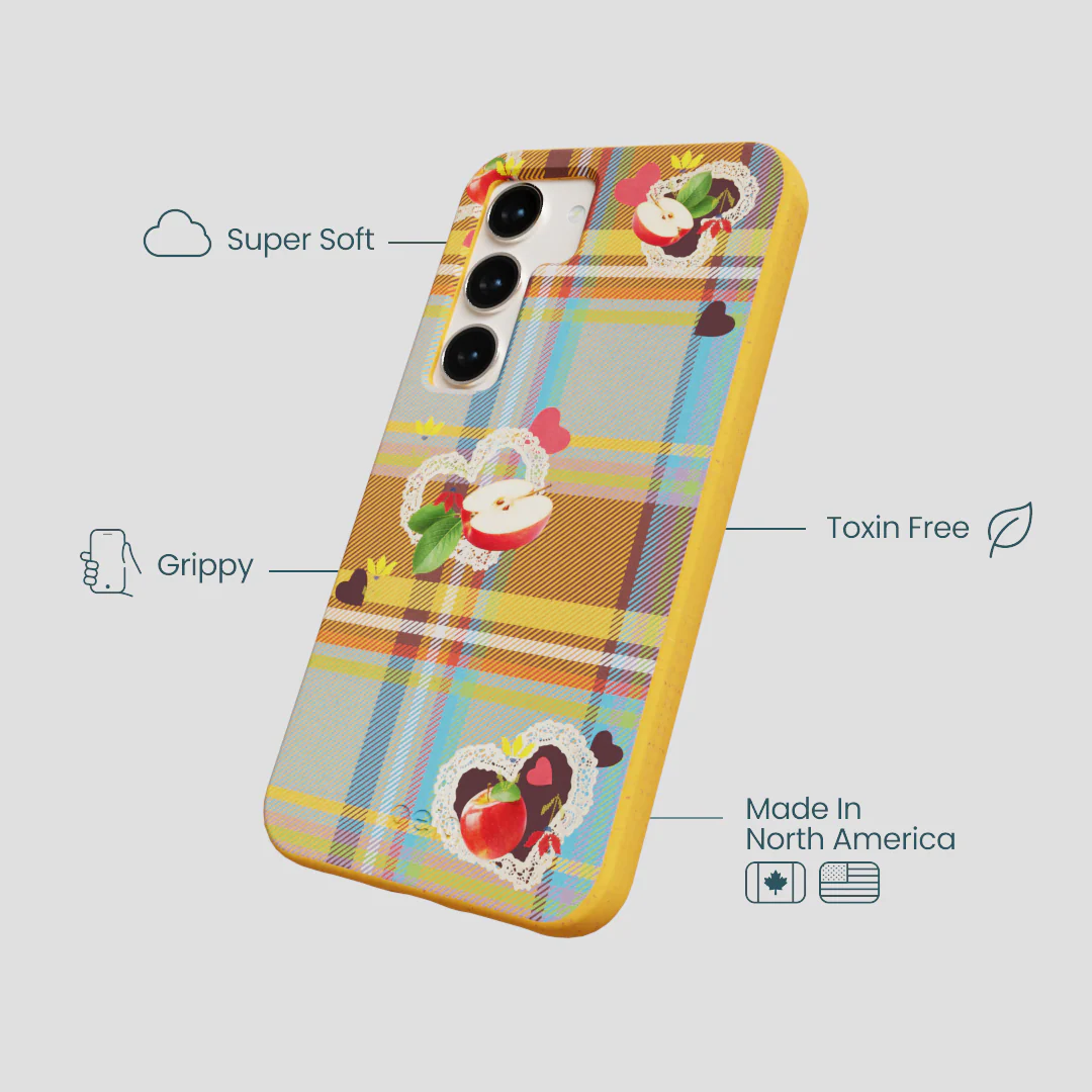 Honey Apple Plaid Samsung Galaxy S24 Case - Image 4