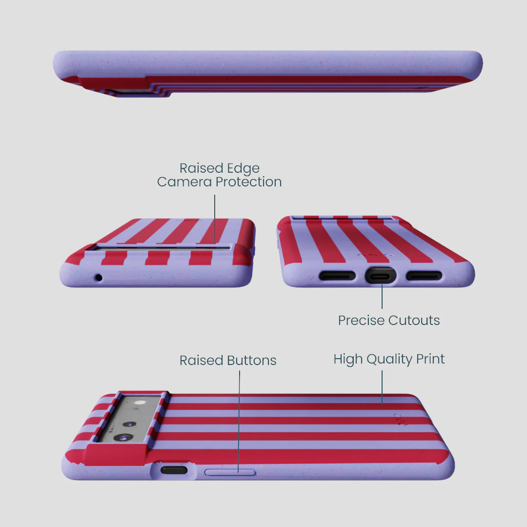 Lavender Berry Stripes Google Pixel 6 Case - Image 2