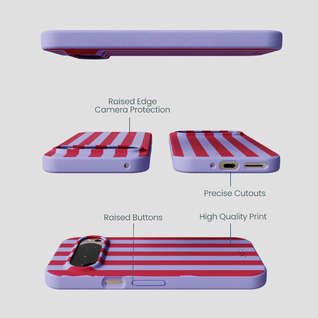 Lavender Berry Stripes Google Pixel 9/9 Pro Case - Image 2