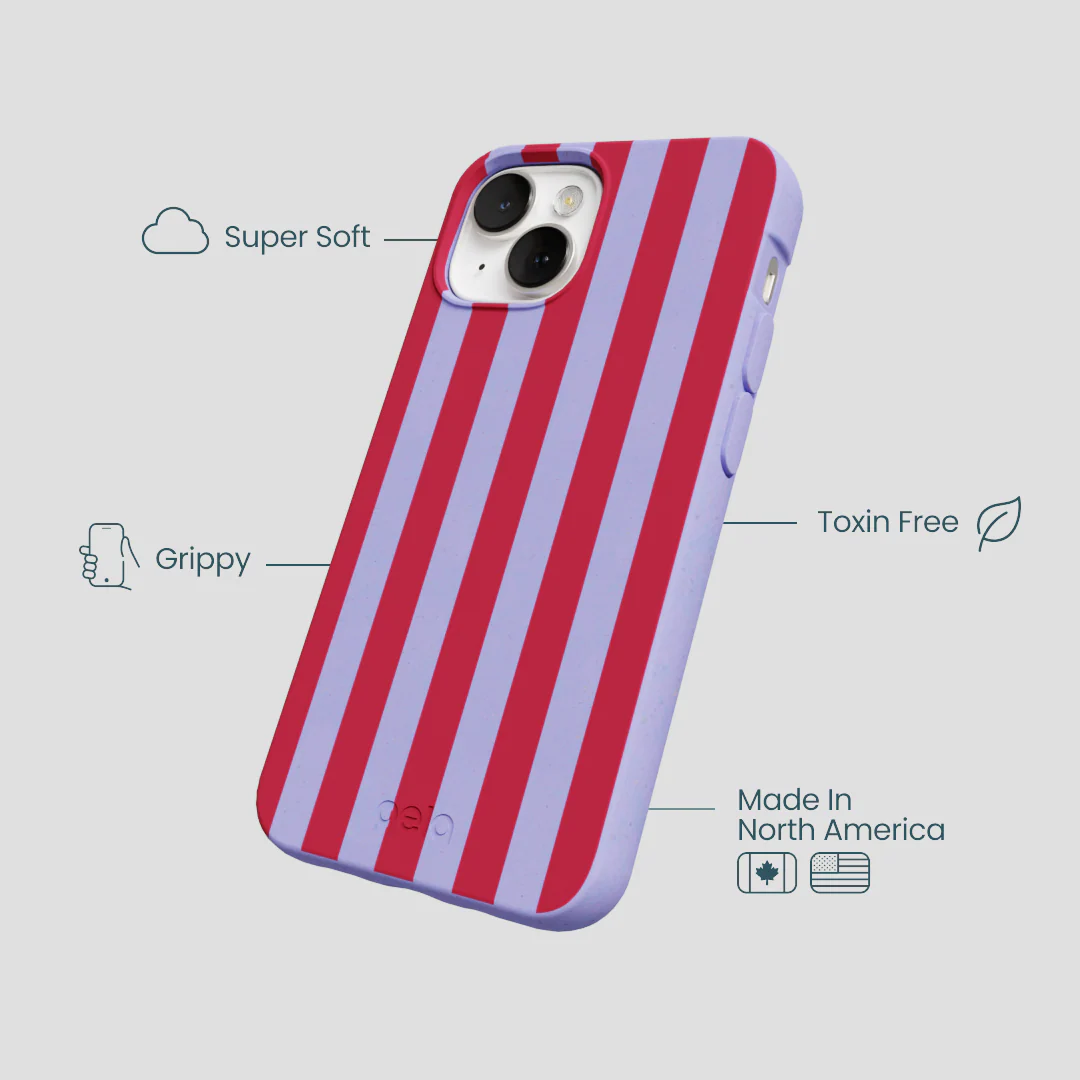 Lavender Berry Stripes iPhone 13 Case - Image 4