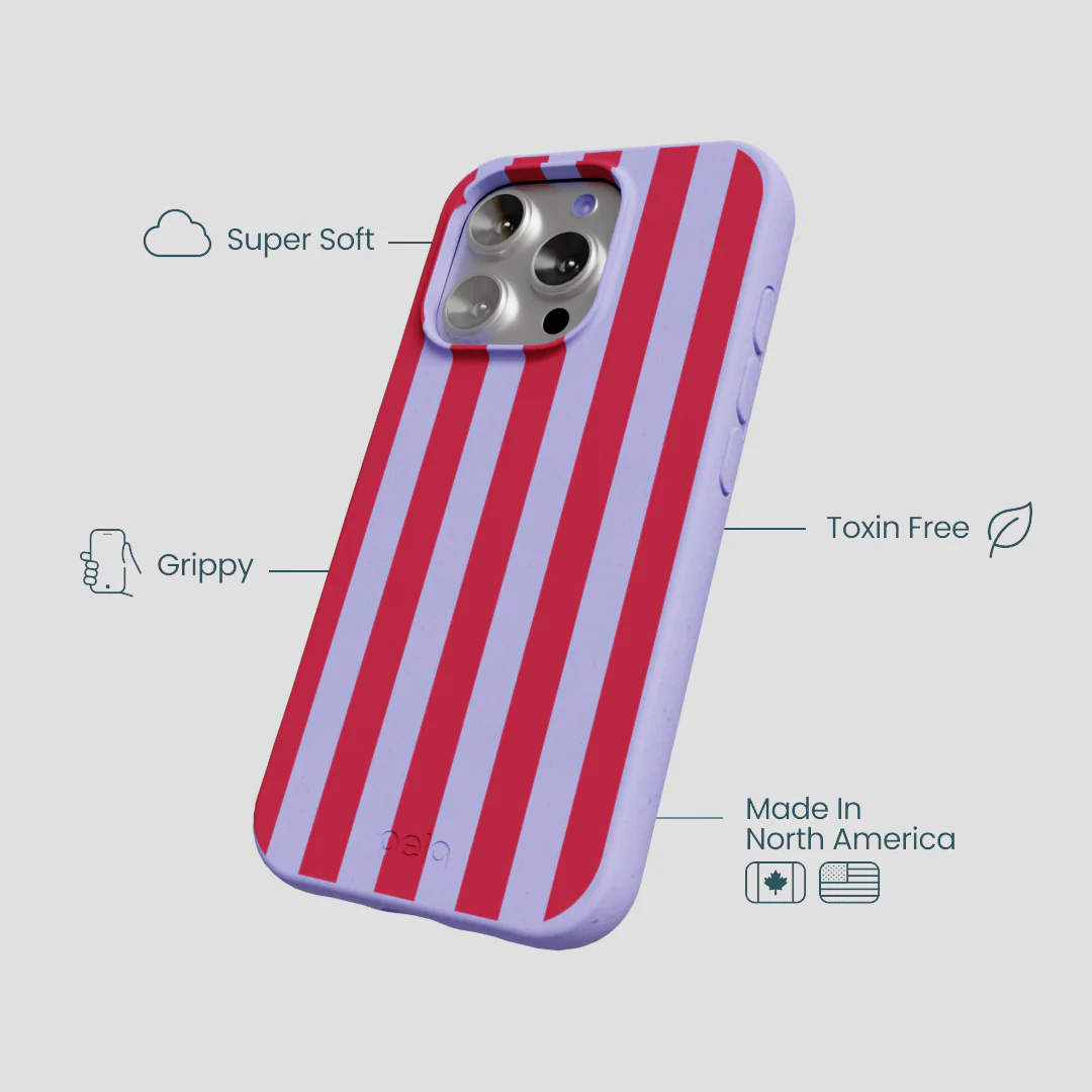 Lavender Berry Stripes iPhone 16 Pro Case - Image 4