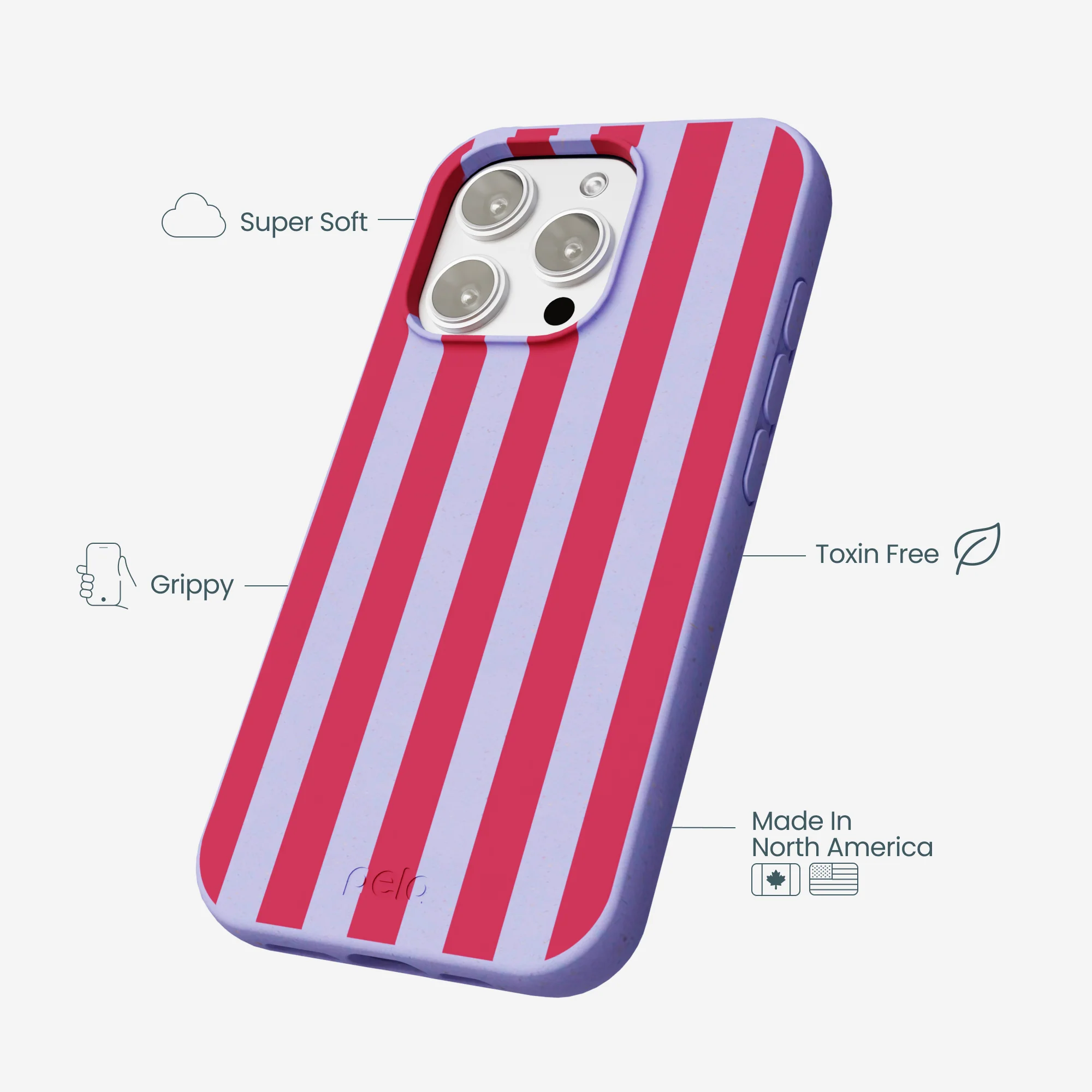 Lavender Berry Stripes iPhone 16 Pro Max Case - Image 4