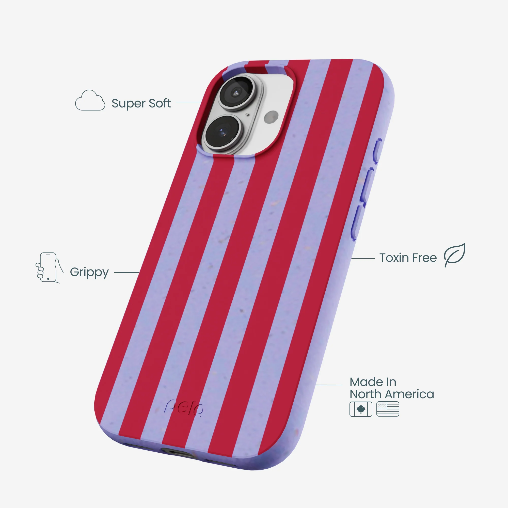 Lavender Berry Stripes iPhone 17 Case - Image 4