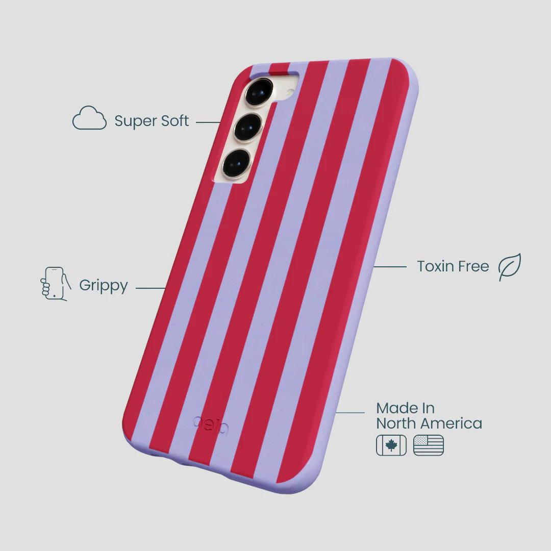Lavender Berry Stripes Samsung Galaxy S23+(Plus) Case - Image 3