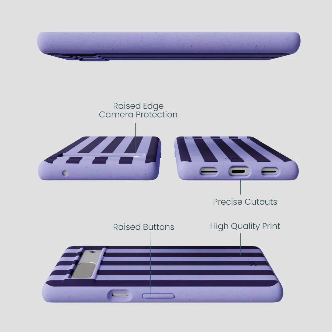 Lavender Big Plum Stripes Google Pixel 7 Case - Image 2