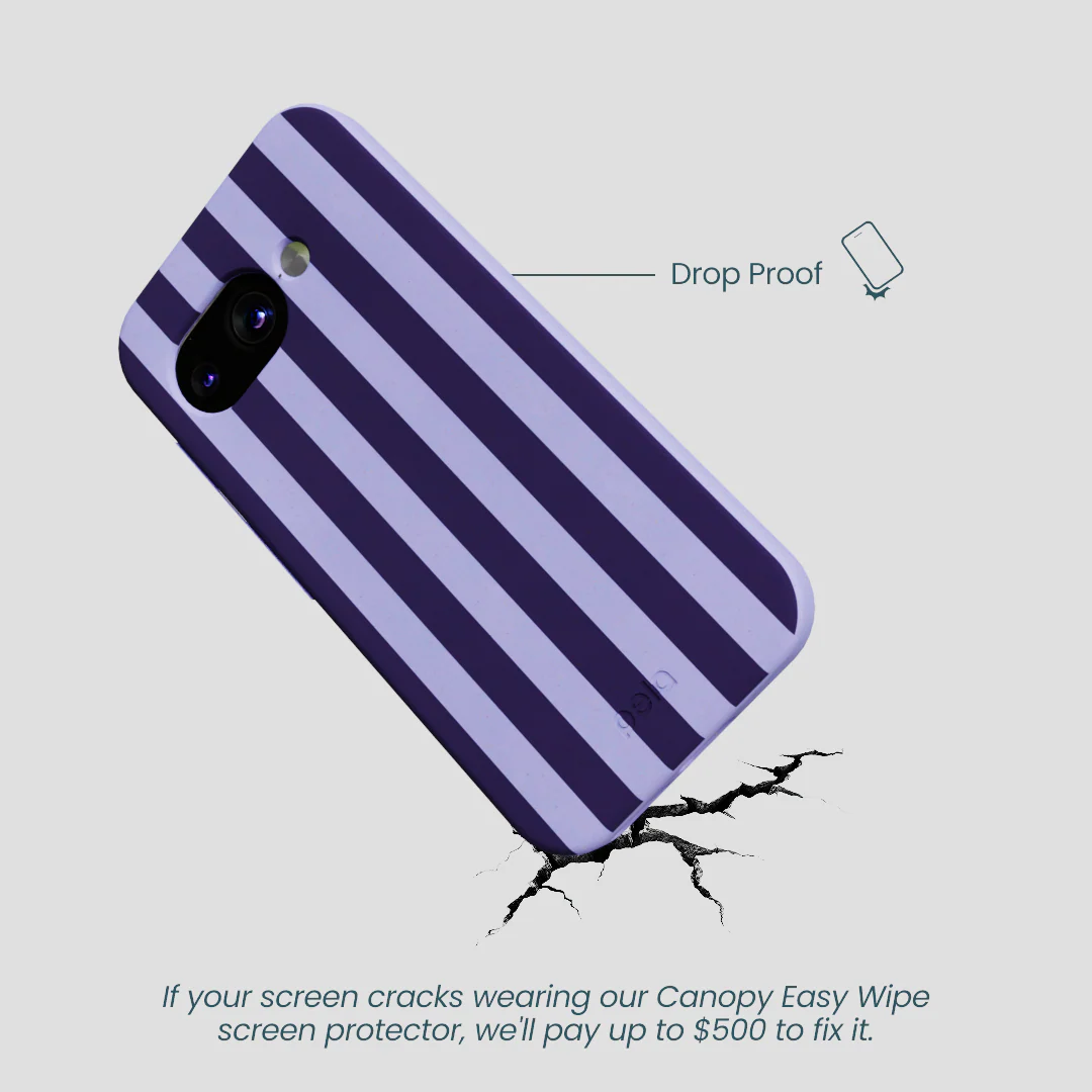 Lavender Big Plum Stripes Google Pixel 9a Case - Image 4