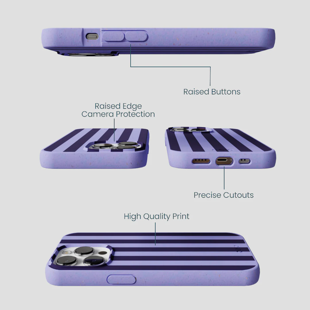 Lavender Big Plum Stripes iPhone 13 Pro Case - Image 3
