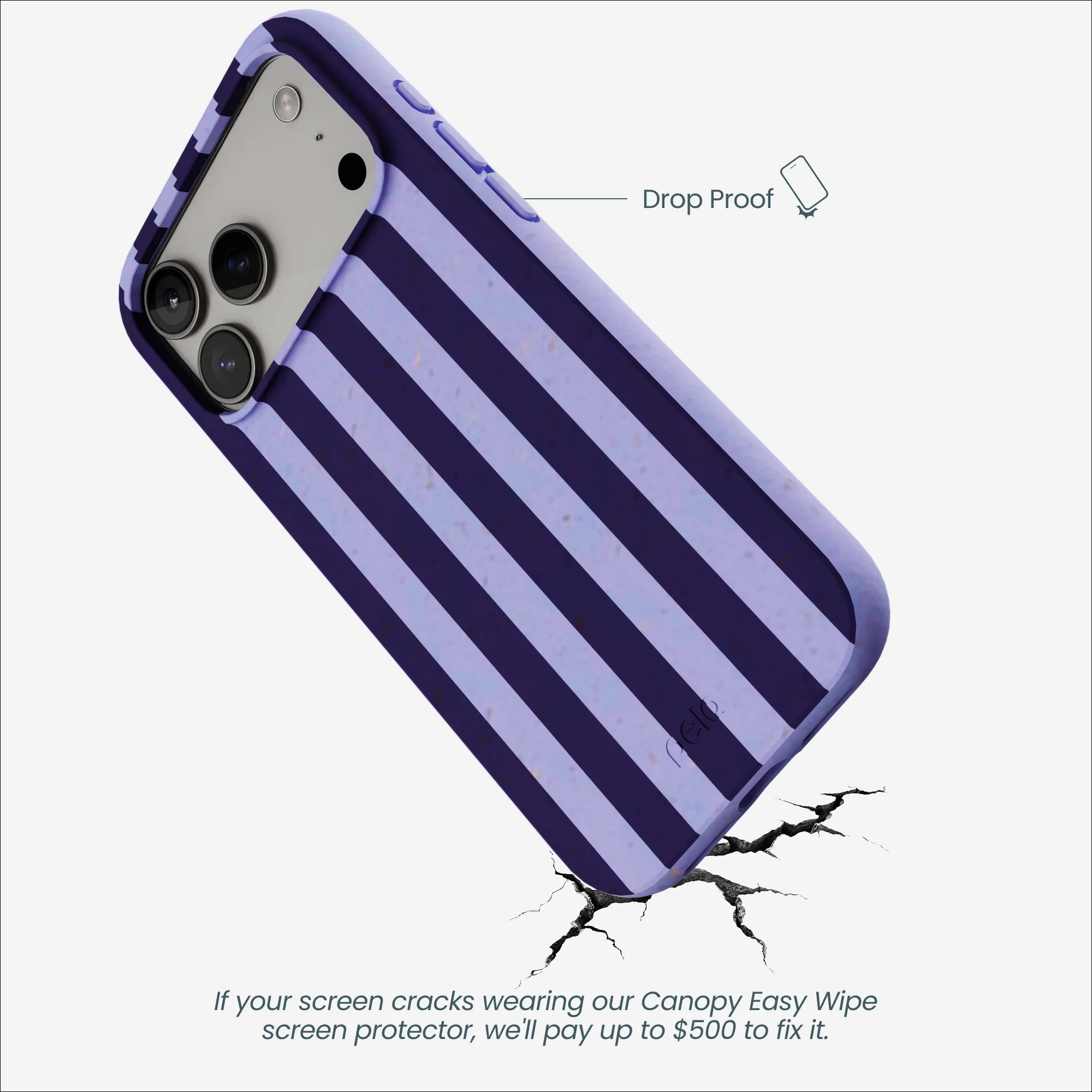 Lavender Big Plum Stripes iPhone 17 Pro Max Case - Image 5