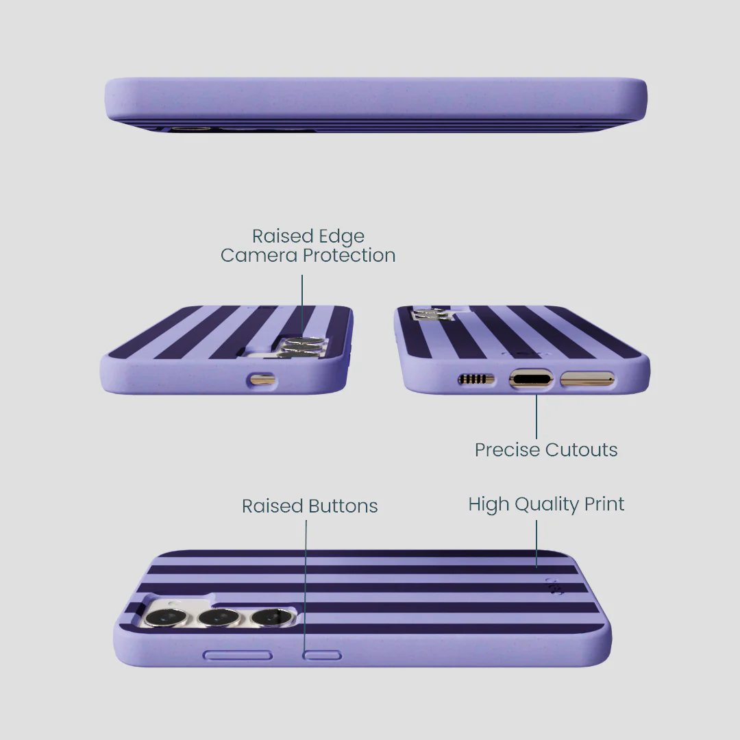Lavender Big Plum Stripes Samsung Galaxy S23 Case - Image 3